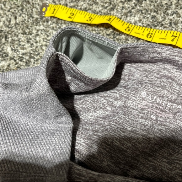 Athleta Exhale Stash Pocket Heel Tight High Rise Gray Purple Leggings M Note - Picture 8 of 13
